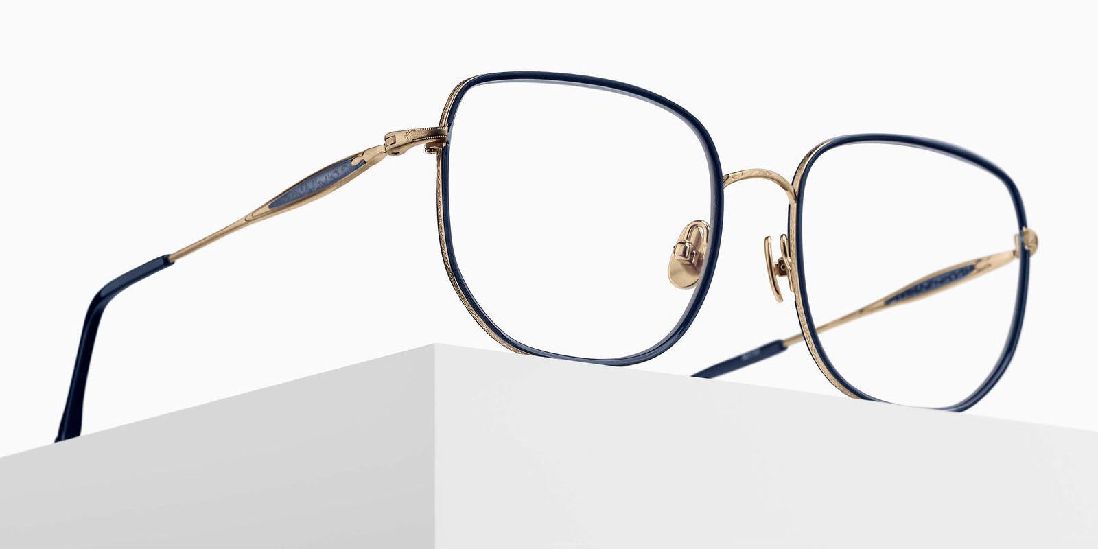 Matsuda M3158 54 - Brushed Gold/Navy #id:m3158brushedgoldnavyclearlens54_s:100105