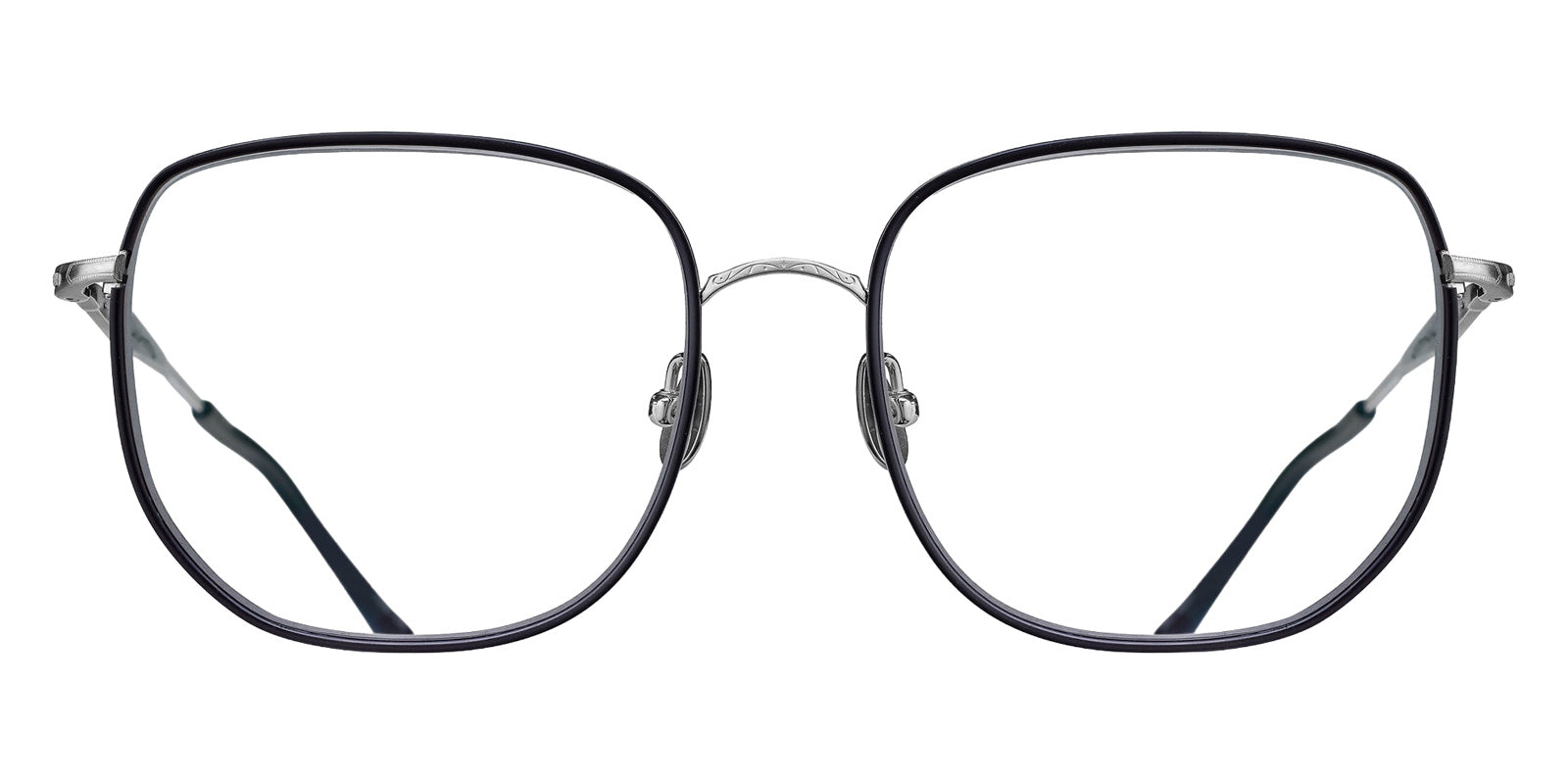 Matsuda M3158 54 - Brushed Silver/Matte Black #id:m3158brushedsilvermatteblackclearlens54_s:102100