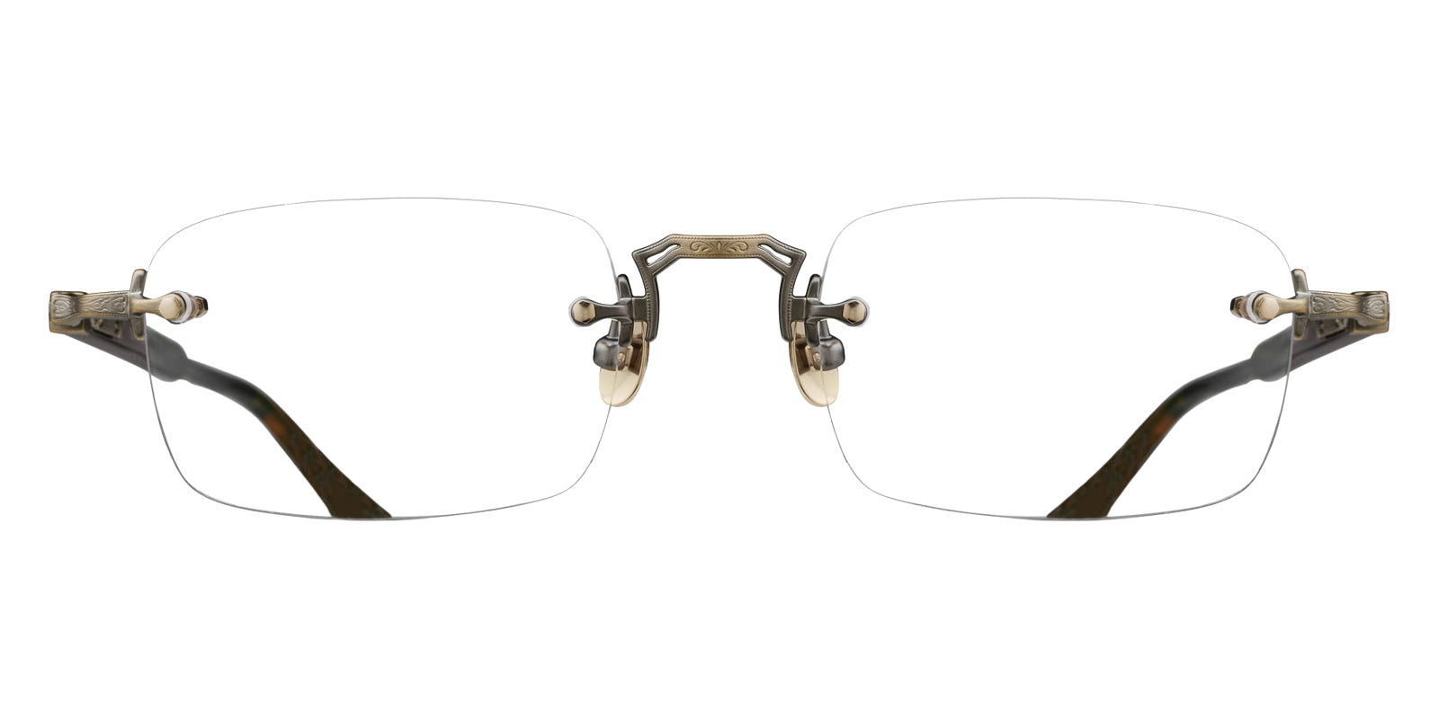 Matsuda M5009 52 - Brushed Gold/Navy #id:m5009brushedgoldnavygeometricclearlens52_s:100100
