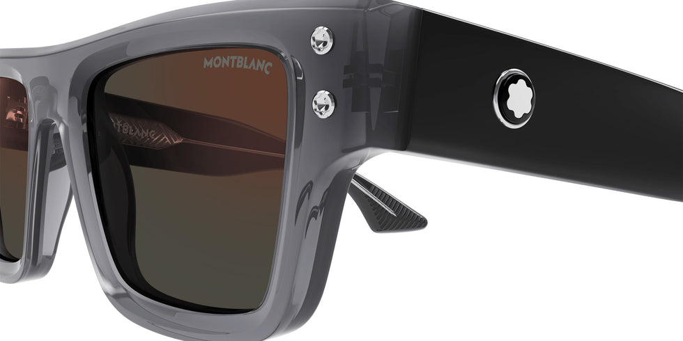 Montblanc MB0253S 003 52 - Gray/Black / Gray Flash #id:mb0253s003_s:100115