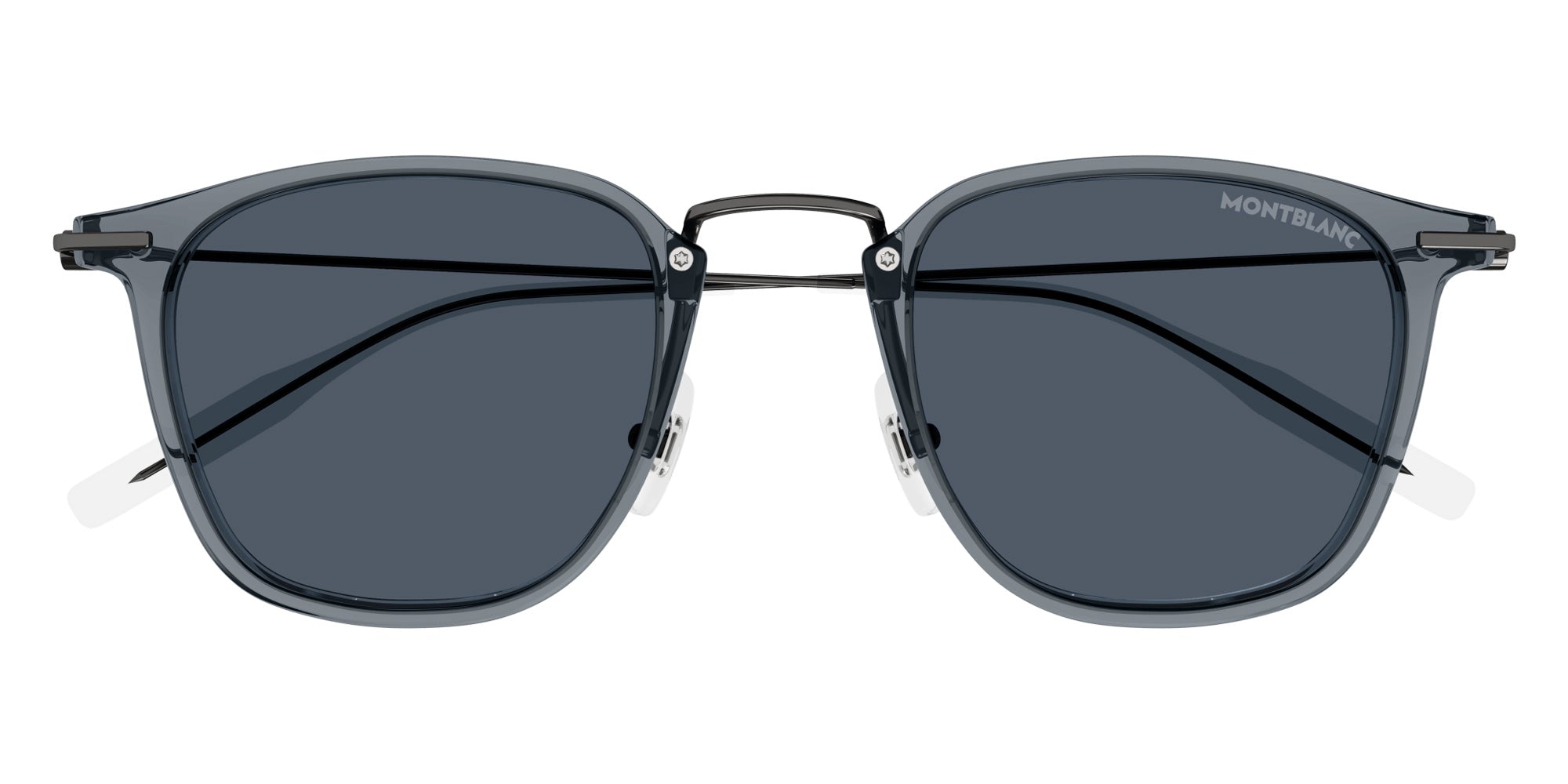 Montblanc MB0295S 003 49 - Gray/Gunmetal / Blue #id:mb0295s003_s:100100