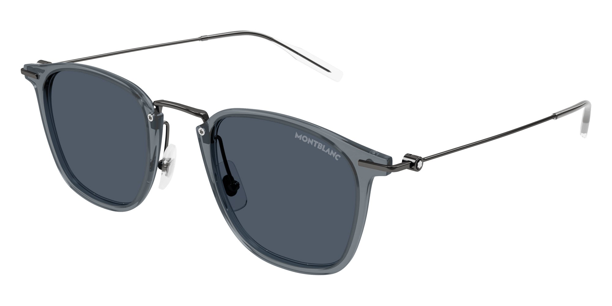 Montblanc MB0295S 003 49 - Gray/Gunmetal / Blue #id:mb0295s003_s:100105