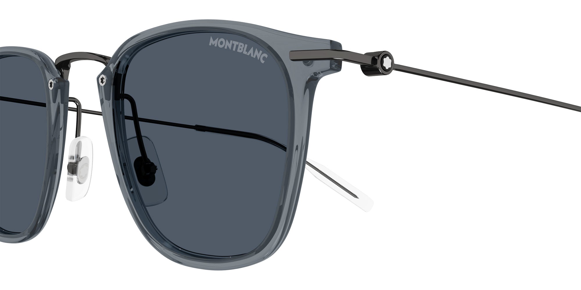 Montblanc MB0295S 003 49 - Gray/Gunmetal / Blue #id:mb0295s003_s:100110