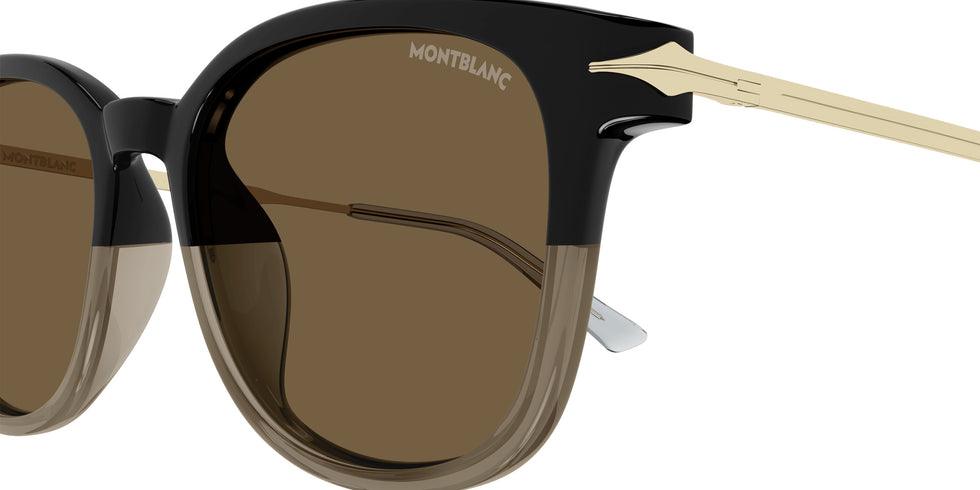 Montblanc MB0304SA 003 55 - Black/Gold / Brown #id:mb0304sa003_s:100110