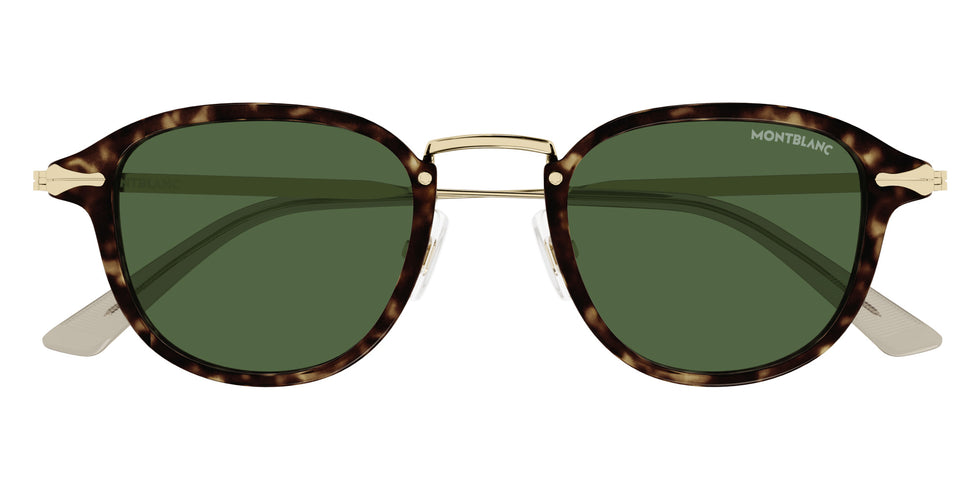 Montblanc MB0336S 002 48 - Havana/Gold / Green #id:mb0336s002_s:100100