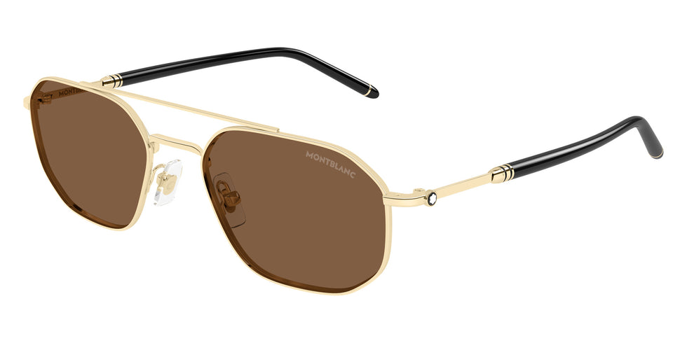 Montblanc MB0481S 002 55 - Gold/Black / Brown #id:mb0481s002_s:102105
