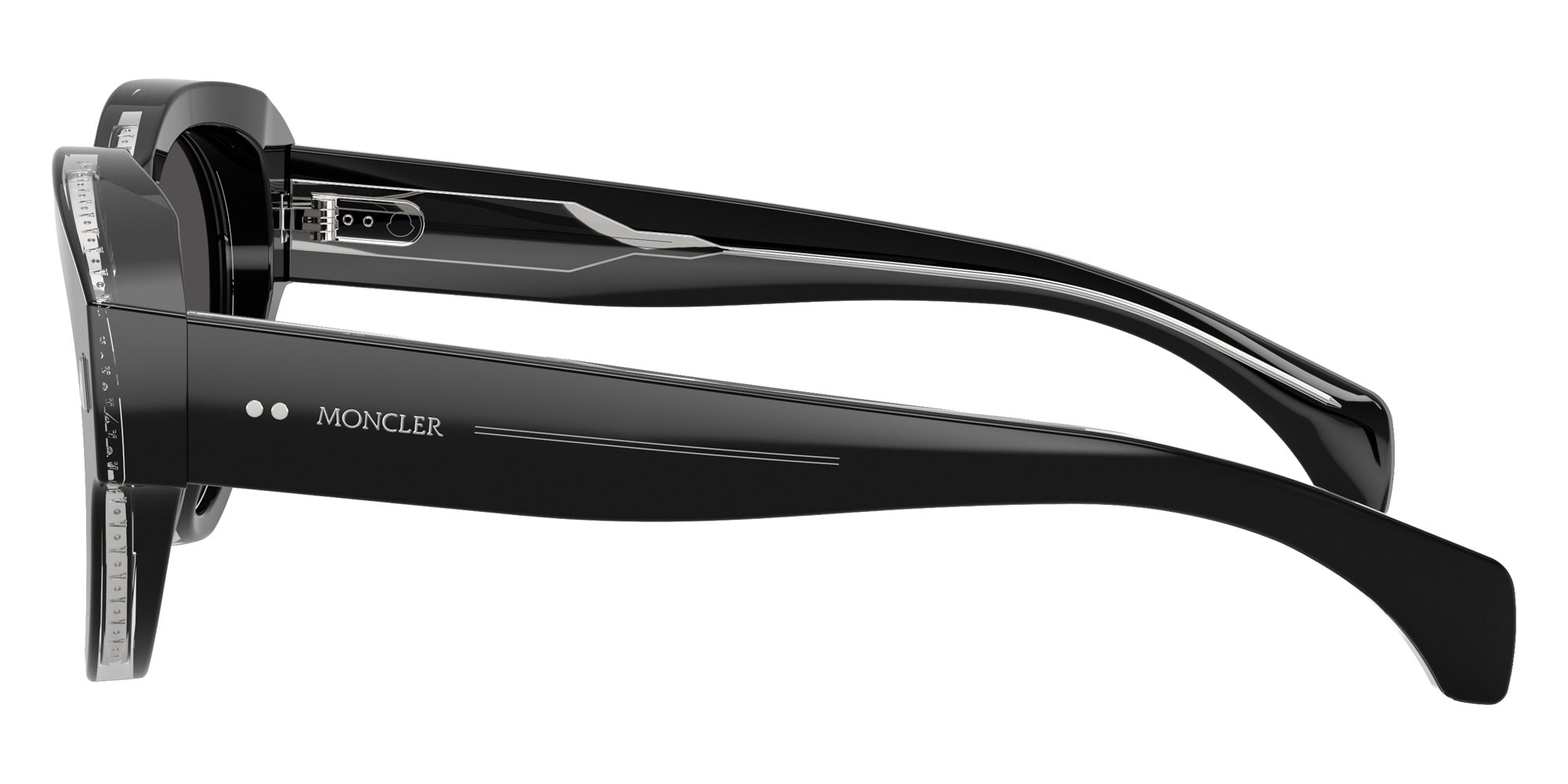 Moncler ME6016U Chicane 300187 55 - Shiny Black / Dark Solid Gray #id:me6016u300187_s:100110