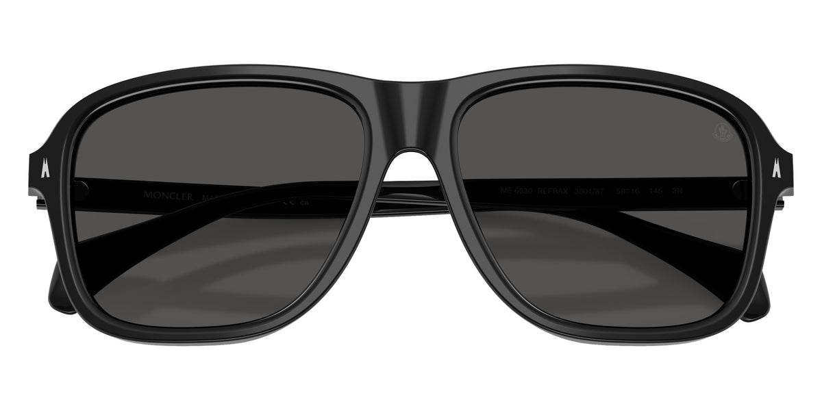 Moncler ME6030 Refrax 300187 58 - Shiny Black / Solid Dark Gray #id:me6030300187_s:100120