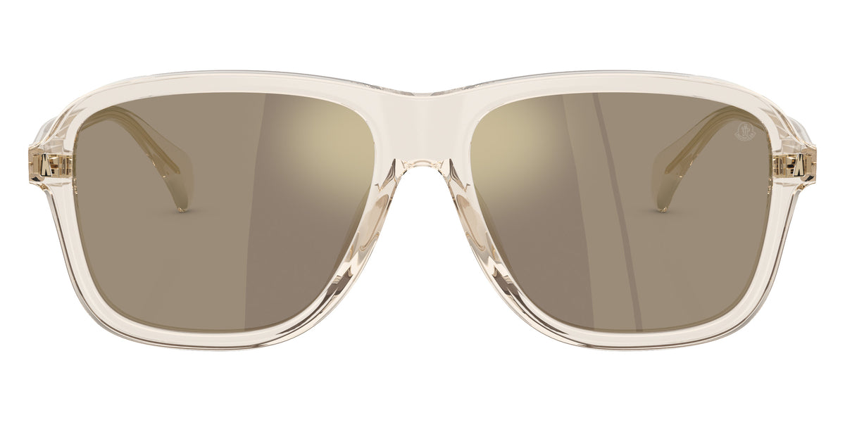 Moncler ME6030 Refrax 30035A 58 - Shiny Transparent Off White / Light Brown Mirrored Gold #id:me603030035a_s:102100