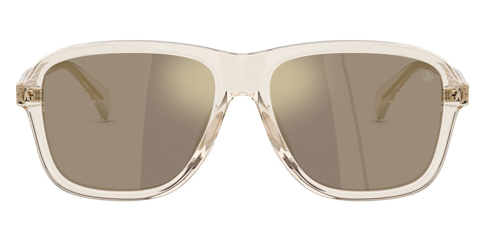 Moncler ME6030 Refrax 30035A 58 - Shiny Transparent Off White / Light Brown Mirrored Gold #id:me603030035a_s:102100