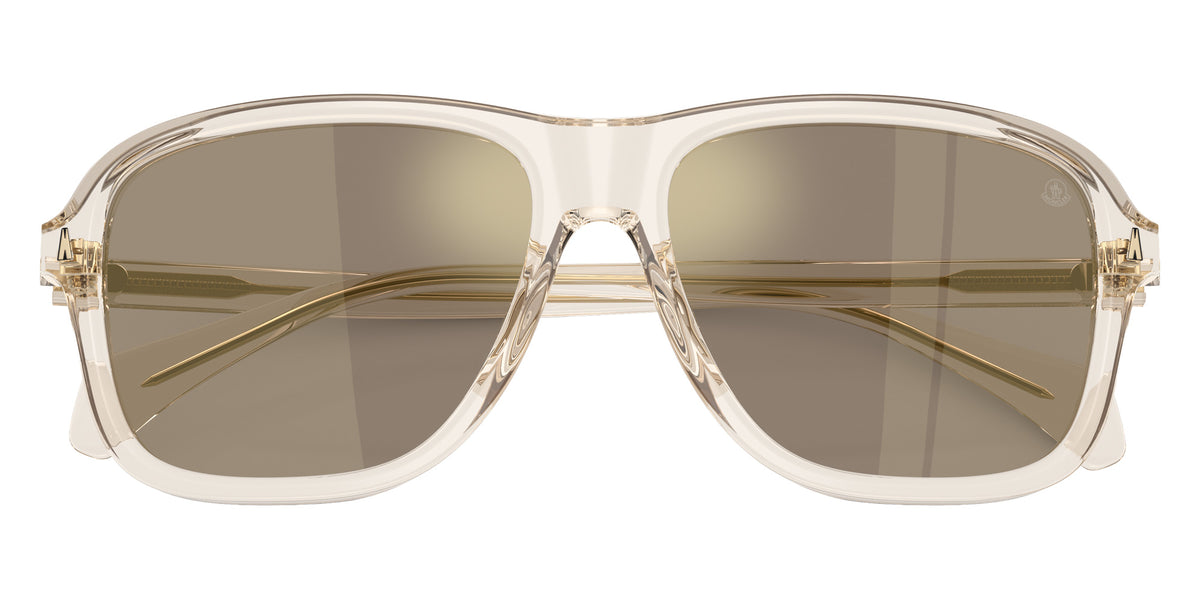 Moncler ME6030 Refrax 30035A 58 - Shiny Transparent Off White / Light Brown Mirrored Gold #id:me603030035a_s:102120