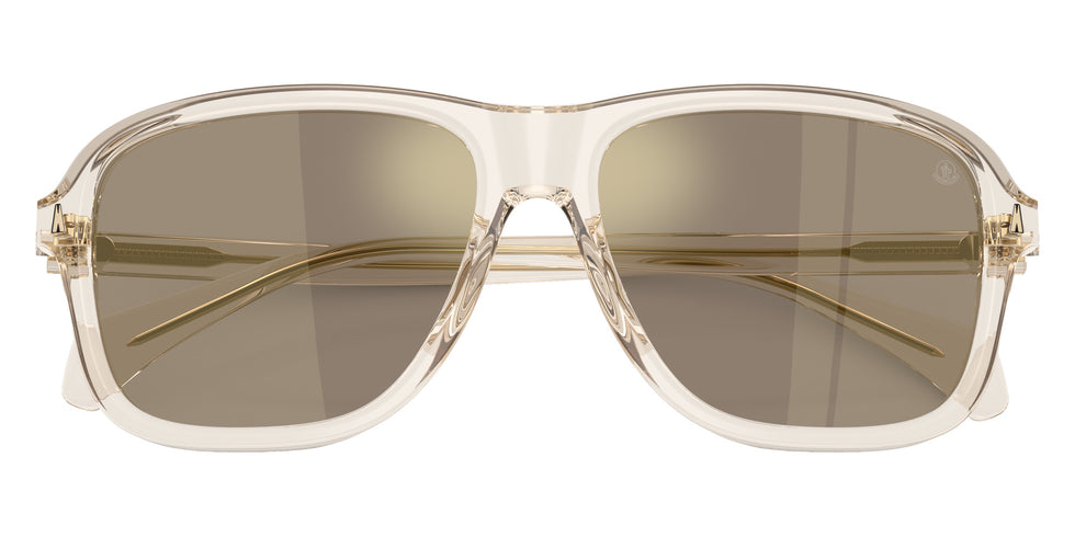 Moncler ME6030 Refrax 30035A 58 - Shiny Transparent Off White / Light Brown Mirrored Gold #id:me603030035a_s:102120
