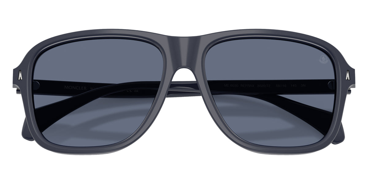 Moncler ME6030 Refrax 302072 58 - Shiny Dark Blue / Solid Blue #id:me6030302072_s:106120