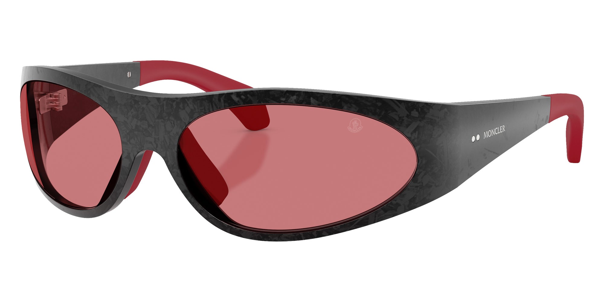 Moncler ME7001 Inara 9002/1 64 - Semi Shiny Black Carbon / Red Solid #id:me700190021_s:102105