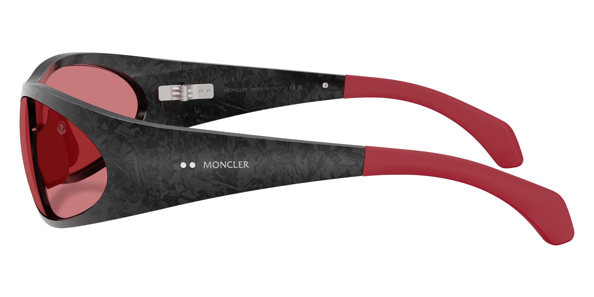 Moncler ME7001 Inara 9002/1 64 - Semi Shiny Black Carbon / Red Solid #id:me700190021_s:102110