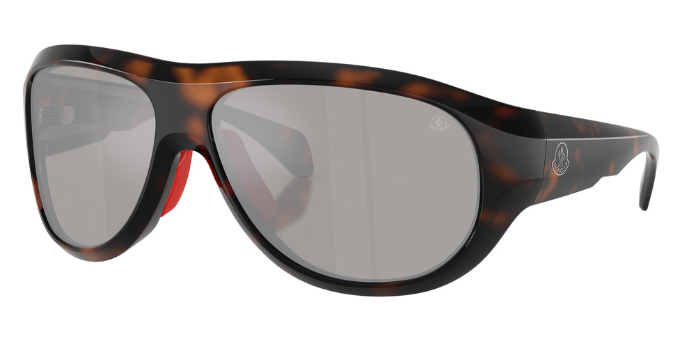 Moncler ME8013 BLEACHER 50216G 65 - Shiny Dark Havana / Mirrored Silver #id:me801350216g_s:102105