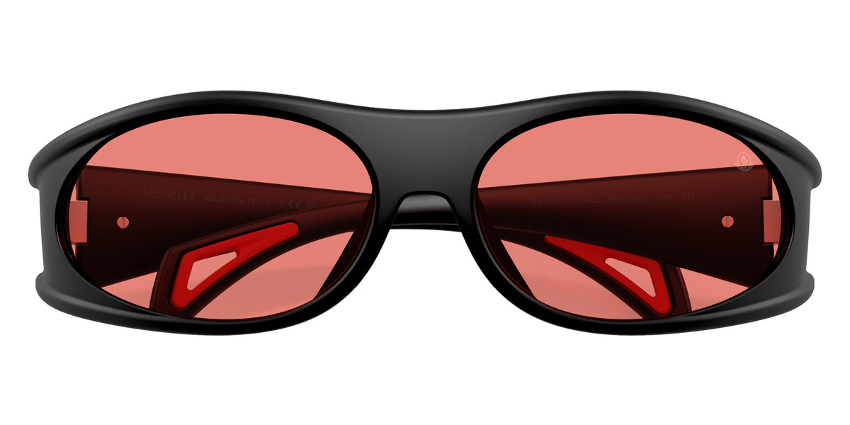 Moncler ME8021 504784 64 - Matte Black Rubberized / Solid Red #id:me8021504784_s:102120