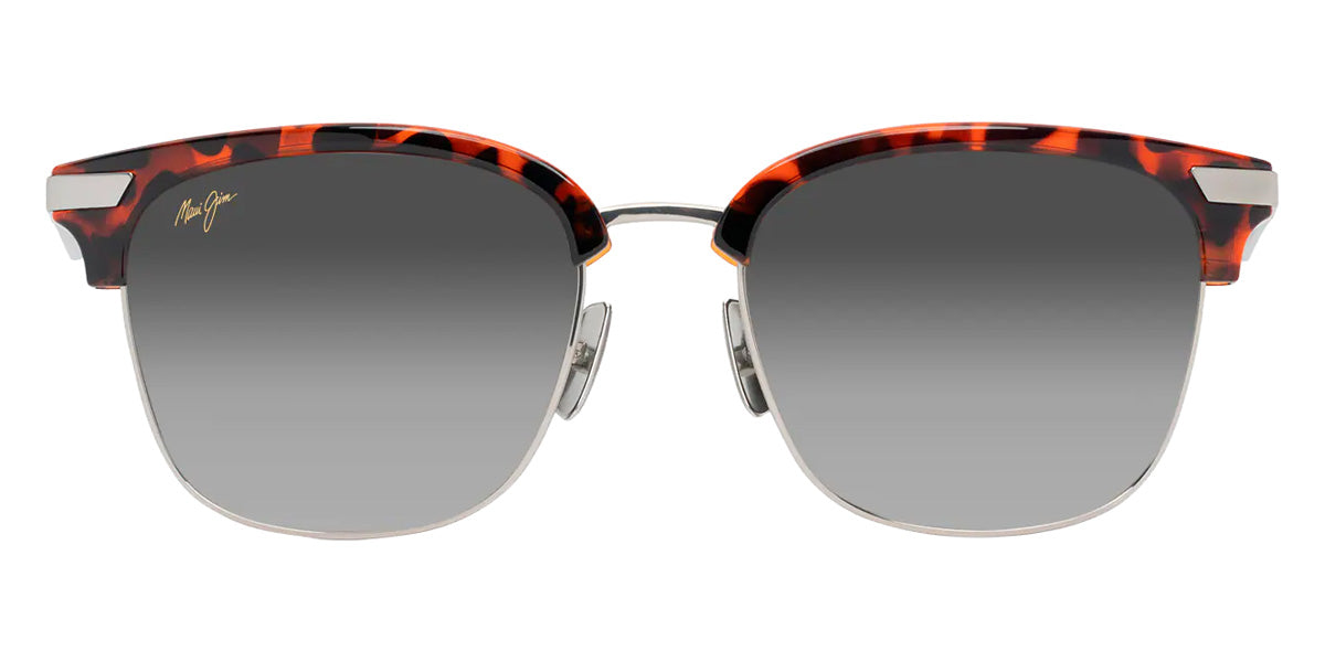 Maui Jim KALAUNU ASIAN FIT MM629-002 55 - Shiny Red Havana with Silver #id:mjimm629002_s:126100