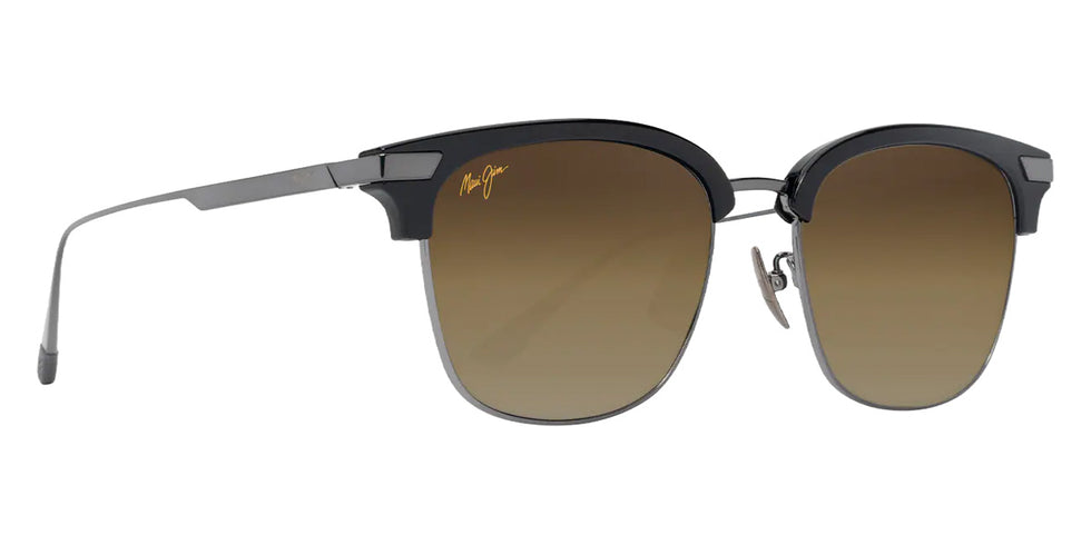 Maui Jim KALAUNU ASIAN FIT MM629-004 55 - Shiny Black with Dark Silver #id:mjimm629004_s:108105