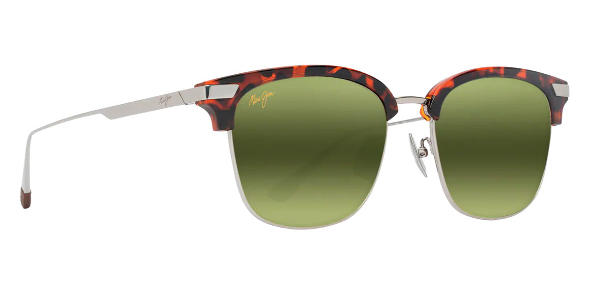 Maui Jim KALAUNU ASIAN FIT MM629-020 55 - Shiny Red Havana with Silver #id:mjimm629020_s:130105