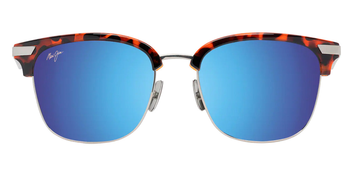 Maui Jim KALAUNU ASIAN FIT MM629-023 55 - Shiny Red Havana with Silver #id:mjimm629023_s:120100