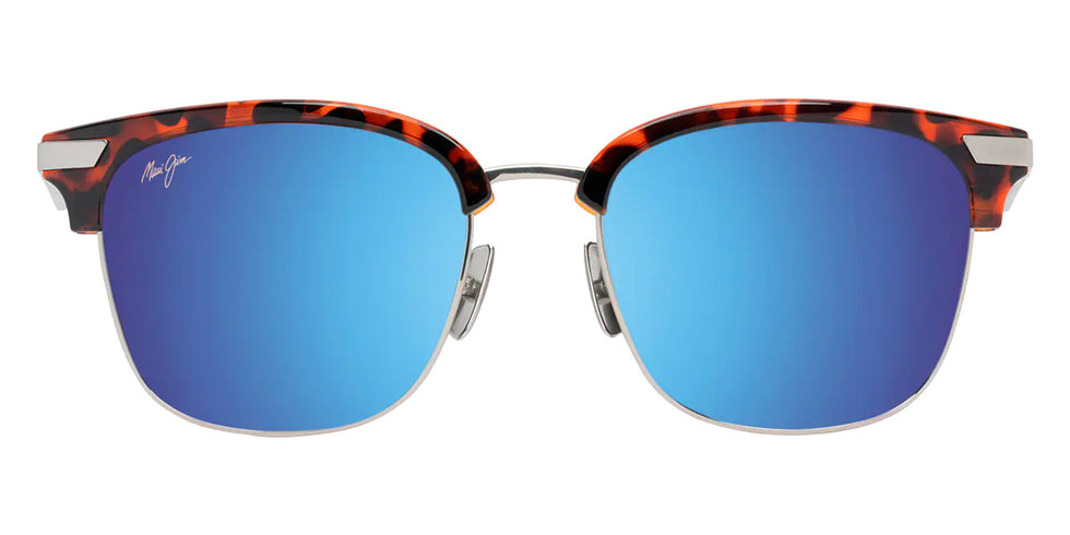 Maui Jim KALAUNU ASIAN FIT MM629-023 55 - Shiny Red Havana with Silver #id:mjimm629023_s:120100