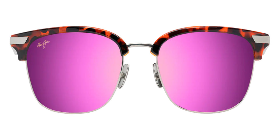 Maui Jim KALAUNU ASIAN FIT MM629-026 55 - Shiny Red Havana with Silver #id:mjimm629026_s:134100