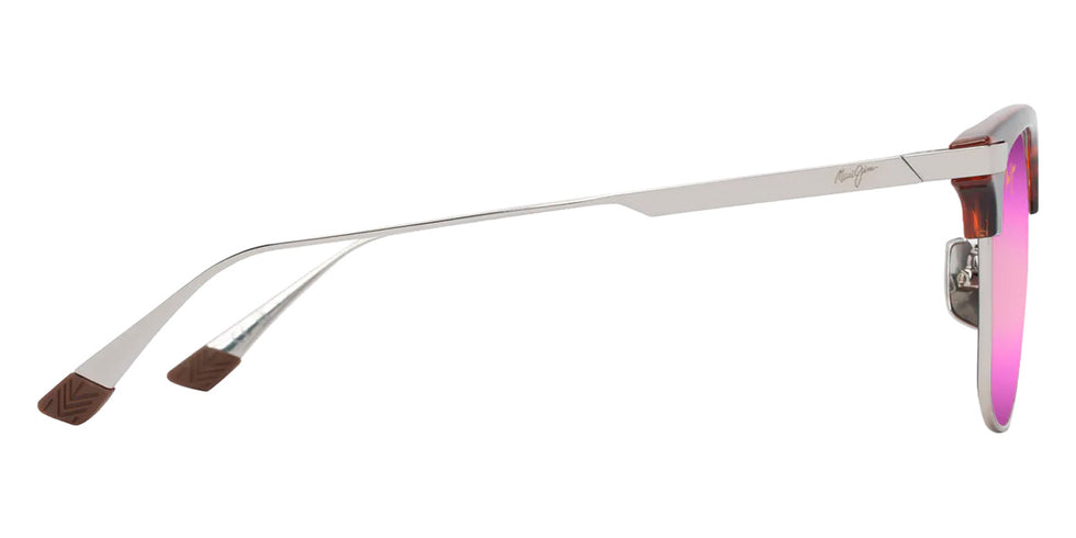 Maui Jim KALAUNU ASIAN FIT MM629-026 55 - Shiny Red Havana with Silver #id:mjimm629026_s:134110