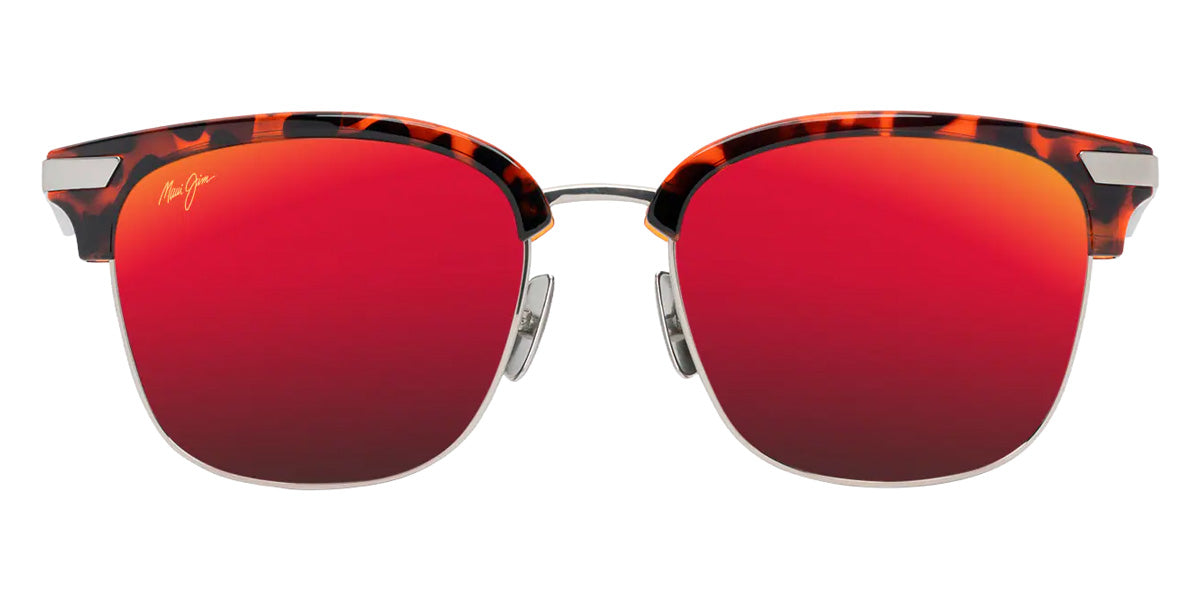Maui Jim KALAUNU ASIAN FIT MM629-029 55 - Shiny Red Havana with Silver #id:mjimm629029_s:136100