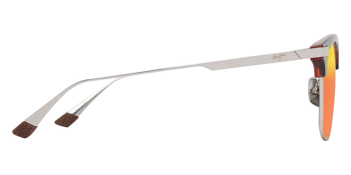 Maui Jim KALAUNU ASIAN FIT MM629-029 55 - Shiny Red Havana with Silver #id:mjimm629029_s:136110