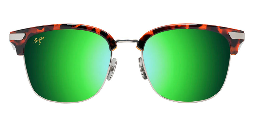 Maui Jim KALAUNU ASIAN FIT MM629-032 55 - Shiny Red Havana with Silver #id:mjimm629032_s:124100