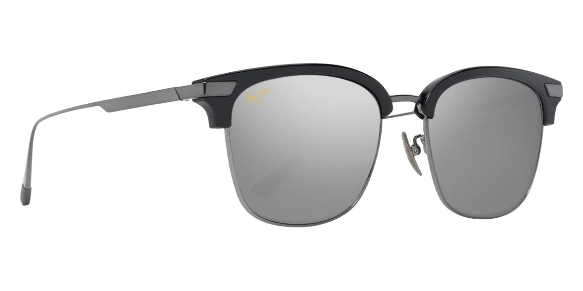 Maui Jim KALAUNU ASIAN FIT MM629-037 55 - Shiny Black with Dark Silver #id:mjimm629037_s:118105