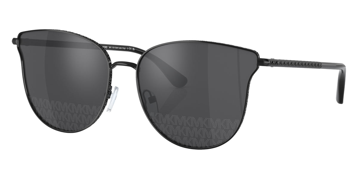 MICHAEL KORS MK1120 Salt Lake City 10056G 62 - Shiny Black / Gunmetal Mirrored + Laser Logo Jacquard #id:mk112010056g_s:100105
