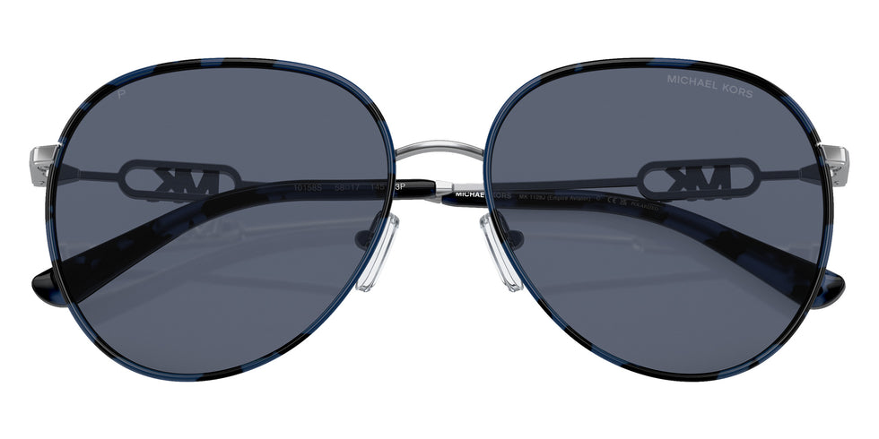 MICHAEL KORS MK1128J Empire Aviator 10158S 58 - Silver/Blue Tortoise / Blue Polarized #id:mk1128j10158s_s:100120