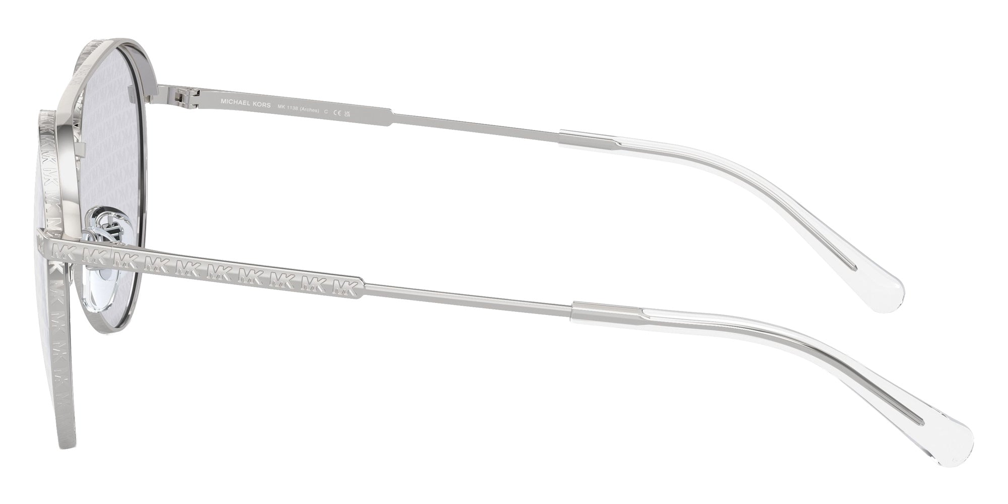 MICHAEL KORS MK1138 Arches 1153R0 58 - Silver / Silver MK Block Repeat Mirrored #id:mk11381153r0_s:100110