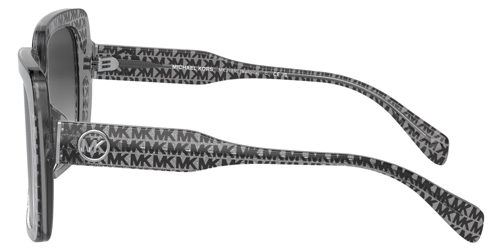 MICHAEL KORS MK2183U Mallorca 39588G 55 - Black MK Logo Glitter / Dark Gray Gradient #id:mk2183u39588g_s:100110