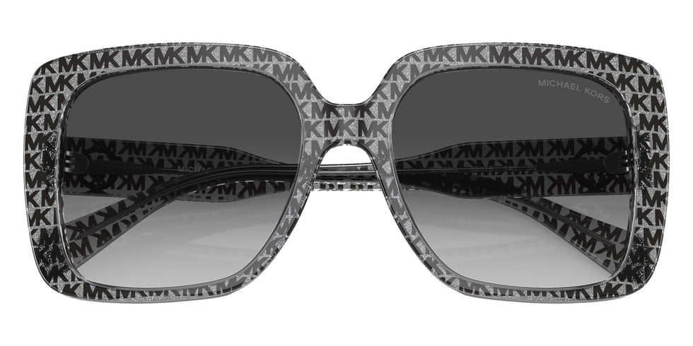 MICHAEL KORS MK2183U Mallorca 39588G 55 - Black MK Logo Glitter / Dark Gray Gradient #id:mk2183u39588g_s:100120