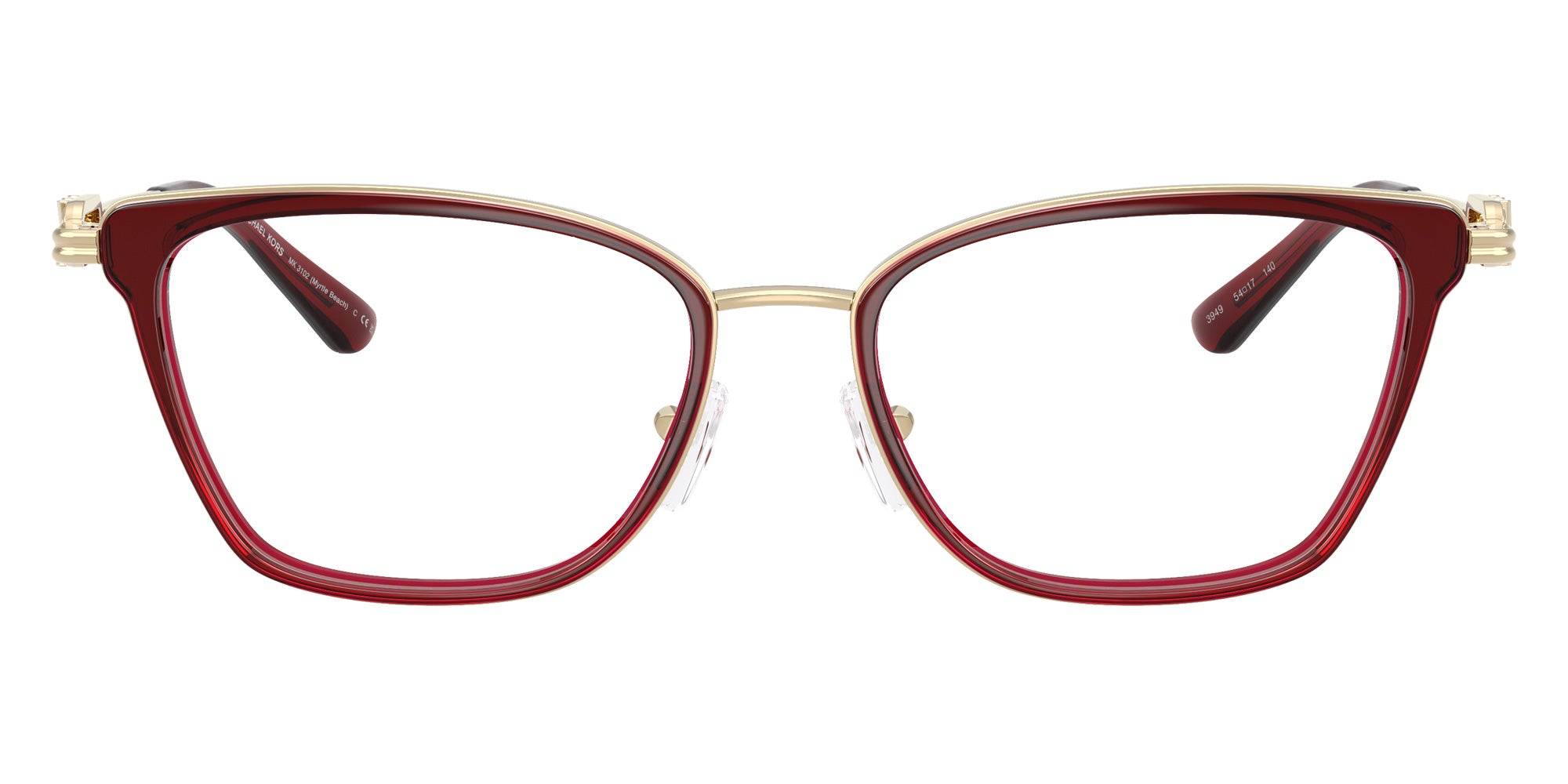 MICHAEL KORS MK3102 Myrtle Beach Rectangle Eyeglasses | EyeOns.com