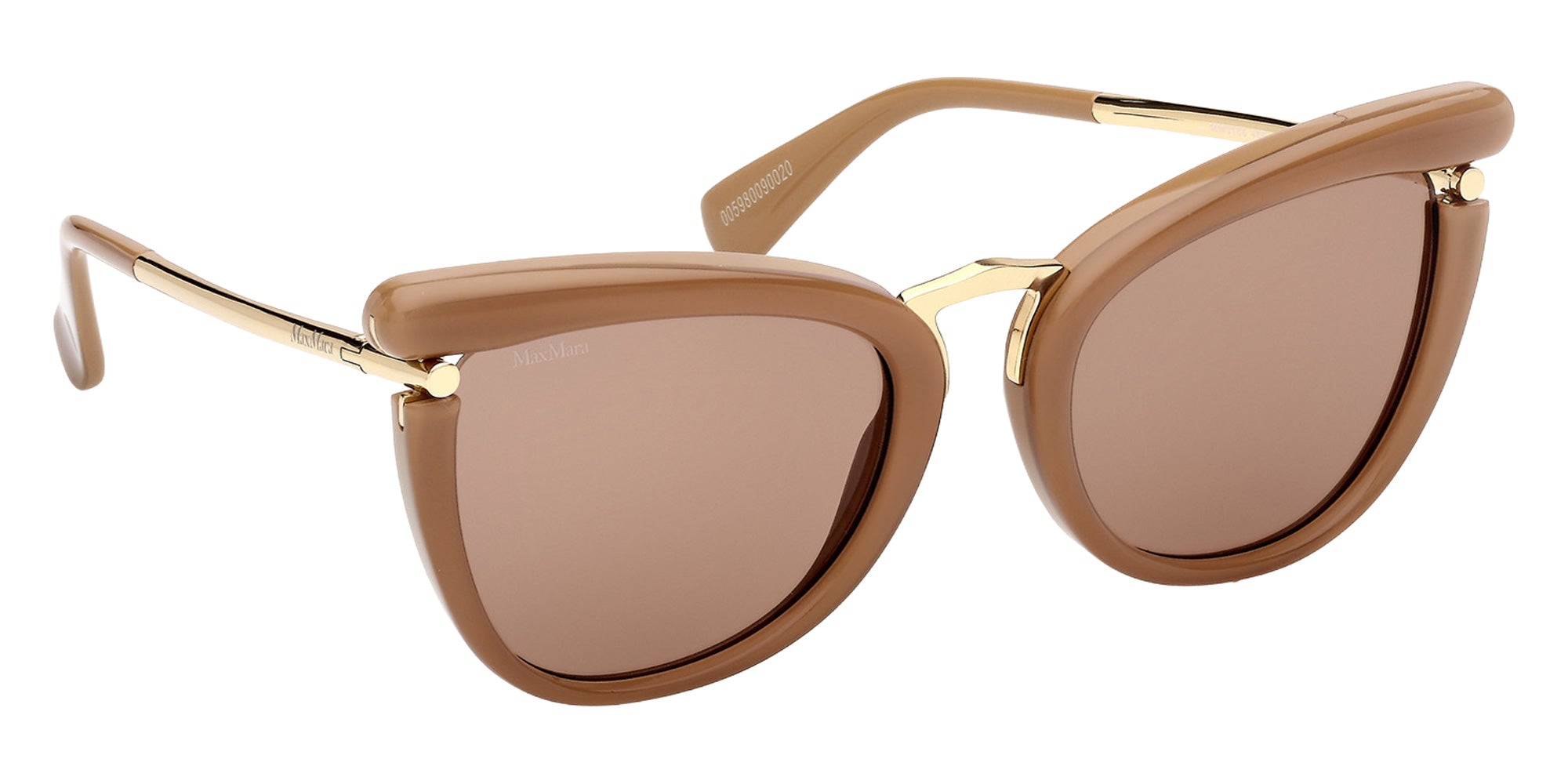 Max Mara MM0186 46E 55 - Shiny Light Brown / Brown 46E #id:mm018646e_s:102135