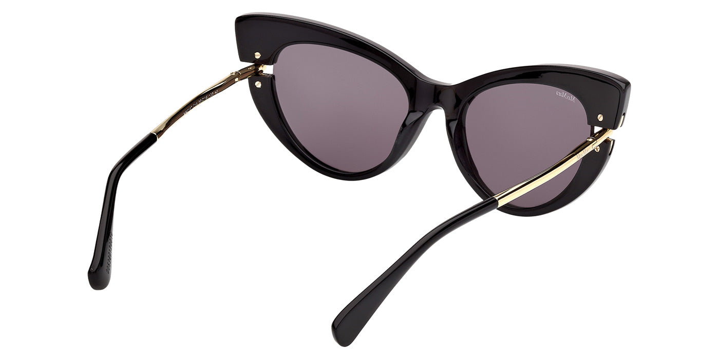 Max Mara MM0187 01A 56 - Shiny Black / Smoke #id:mm018701a_s:100125