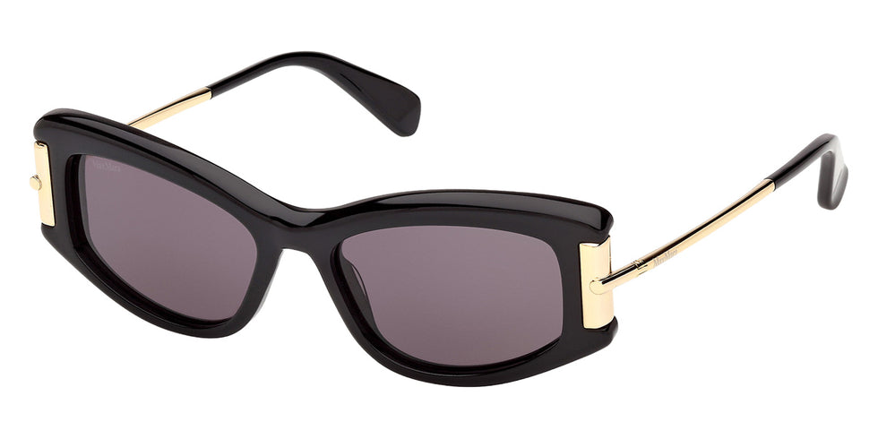 Max Mara MM0189 01A 52 - Shiny Black / Smoke #id:mm018901a_s:100105