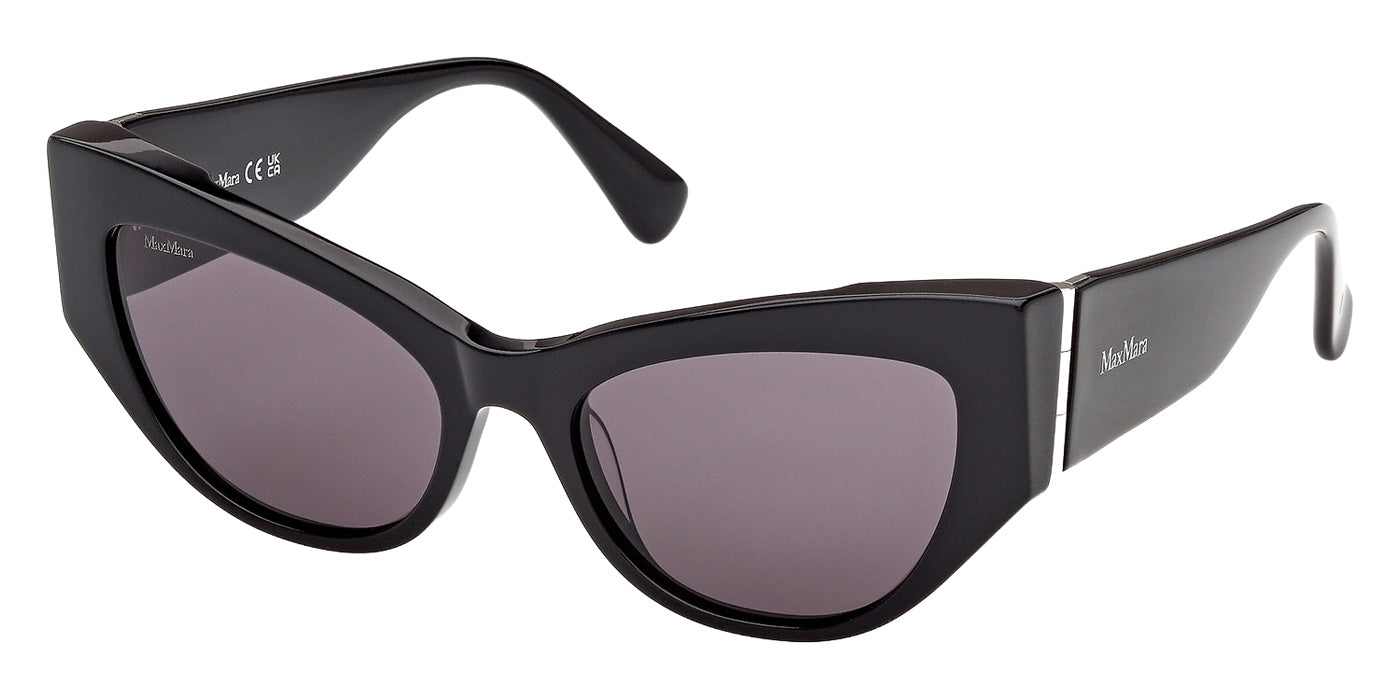 Max Mara MM0192 01A 54 - Shiny Black / Smoke #id:mm019201a_s:100105