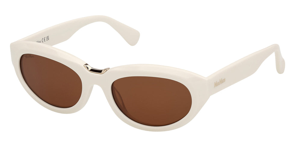 Max Mara MM0203 25E 53 - Shiny White / Brown #id:mm020325e_s:100105