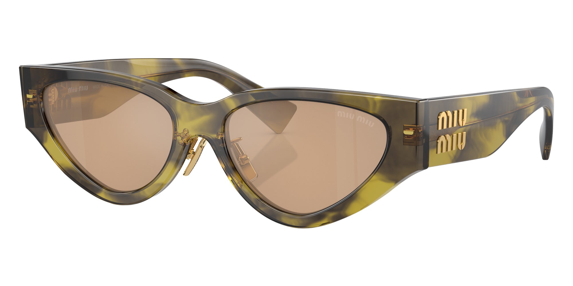 Miu Miu MU 03ZS 13Q40D 54 - Striped Ivy / Light Orange Mirrored Internal Silver #id:mu03zs13q40d_s:100105