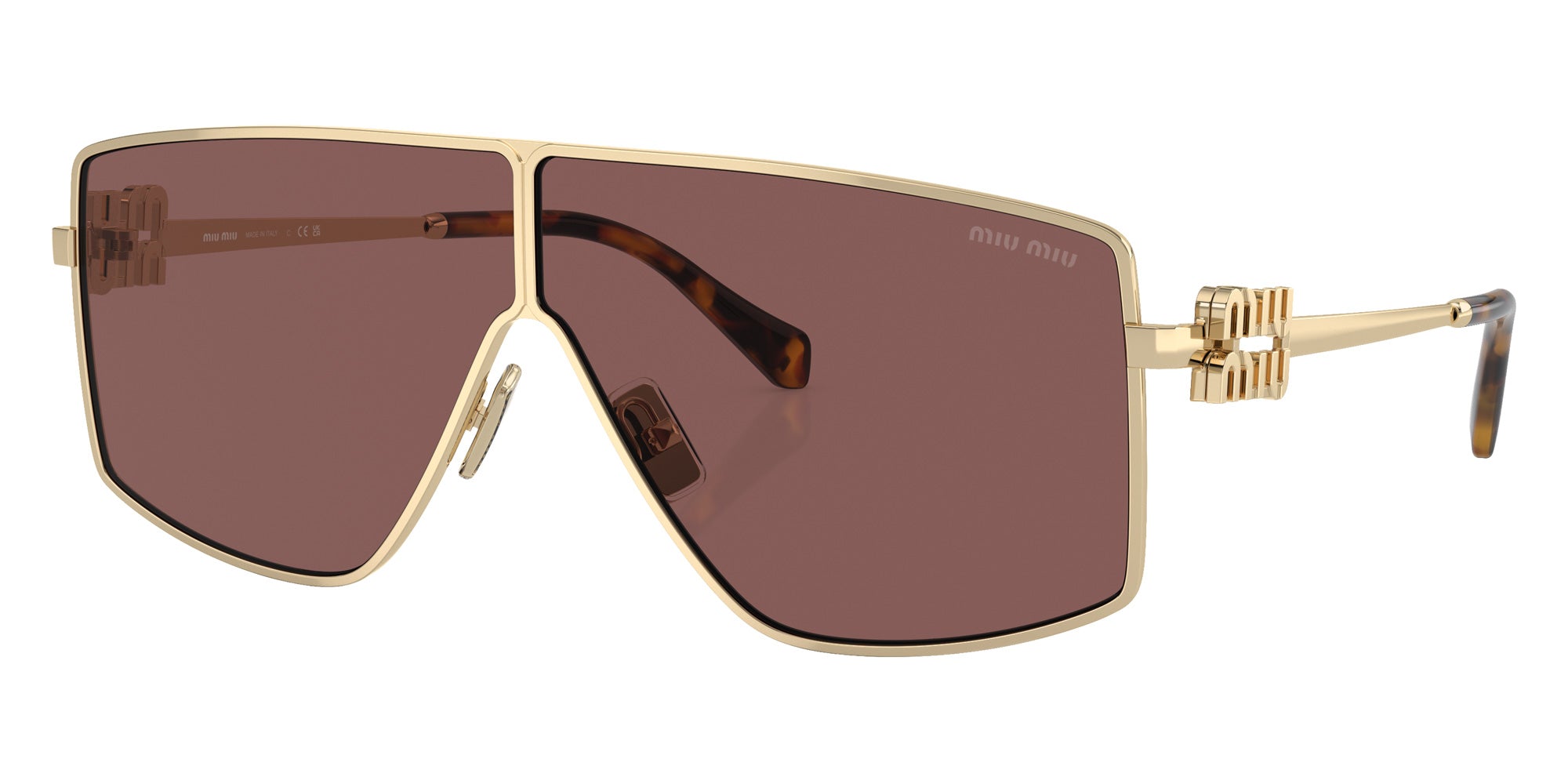 Miu Miu MU 51ZS ZVN70D 69 - Pale Gold / Brown Mirrored Silver Internal Violet #id:mu51zszvn70d_s:102105