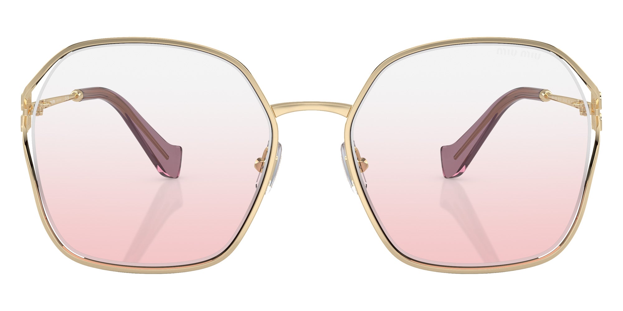 Miu Miu MU 52WS ZVN04Z 60 - Pale Gold / Clear Gradient Pink #id:mu52wszvn04z_s:100100