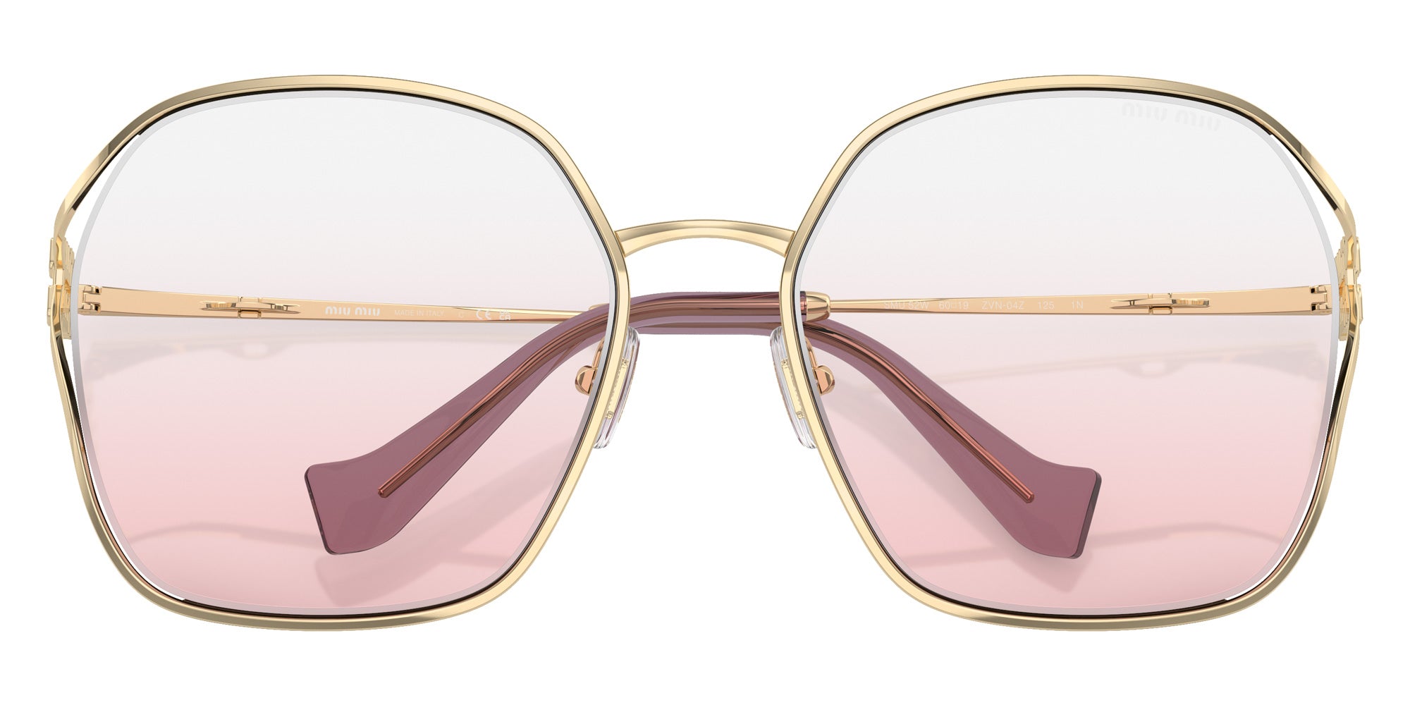 Miu Miu MU 52WS ZVN04Z 60 - Pale Gold / Clear Gradient Pink #id:mu52wszvn04z_s:100120
