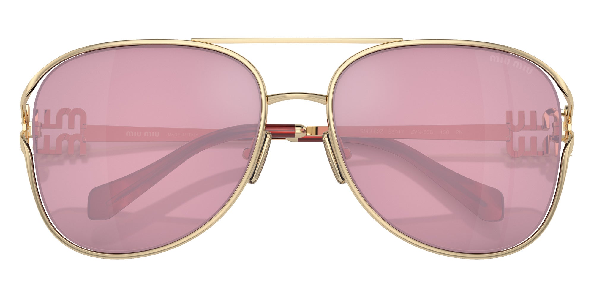 Miu Miu MU 52ZS ZVN50D 58 - Pale Gold / Dark Pink Mirrored Internal Silver #id:mu52zszvn50d_s:100120
