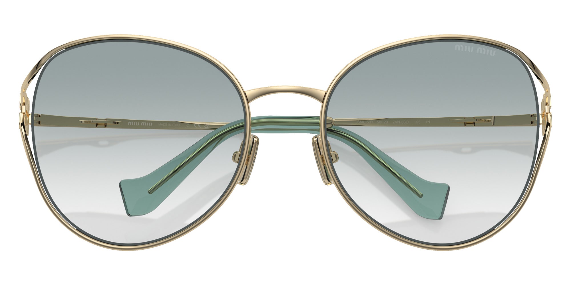 Miu Miu MU 53YS ZVN03O 58 - Pale Gold / Clear Gradient Light Blue #id:mu53yszvn03o_s:100120