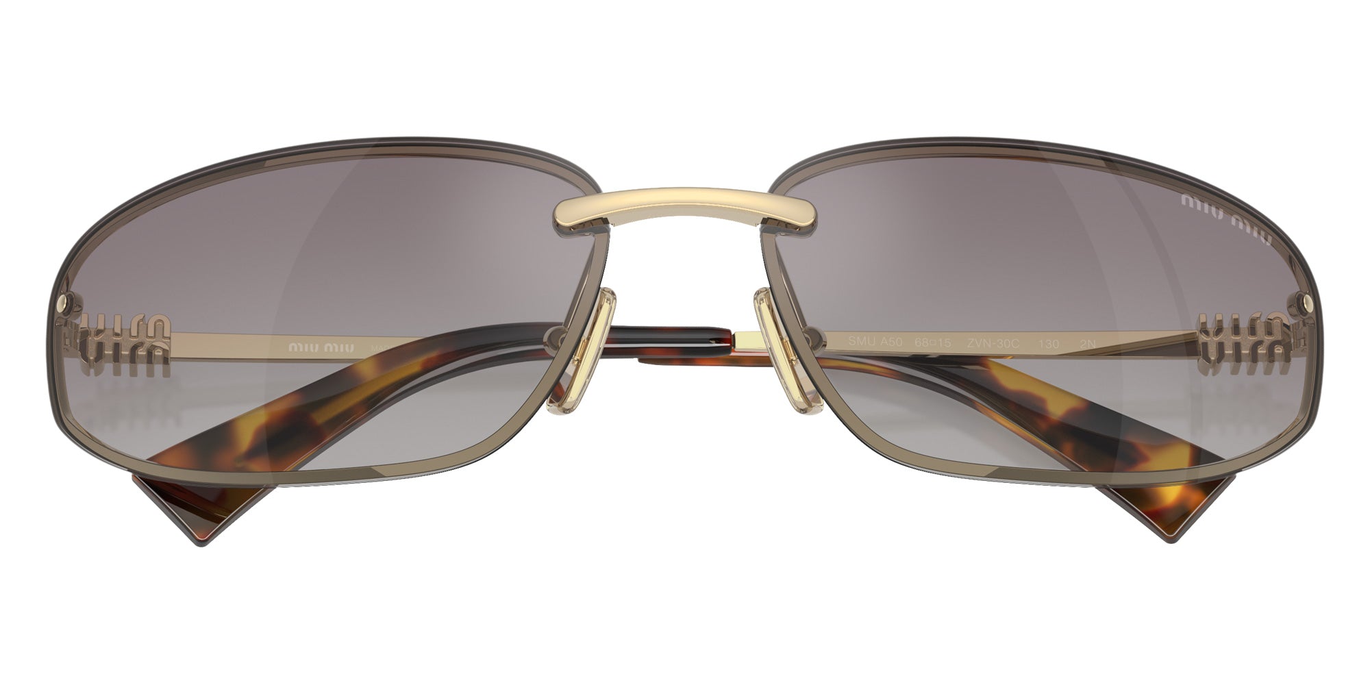 Miu Miu MU A50S Oval Sunglasses | EyeOns.com